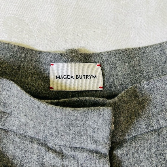 NWOT Magda Butrym Wool Blend Pleated Wide Leg Trousers 34 XS - Picture 3 of 8